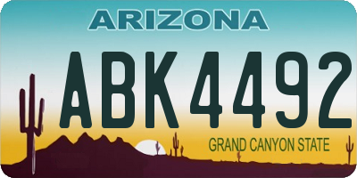 AZ license plate ABK4492