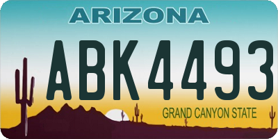 AZ license plate ABK4493