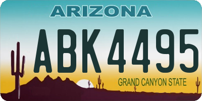 AZ license plate ABK4495