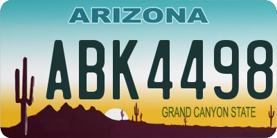 AZ license plate ABK4498