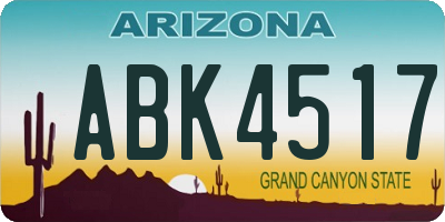 AZ license plate ABK4517
