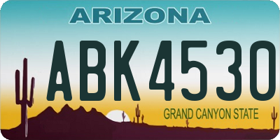AZ license plate ABK4530