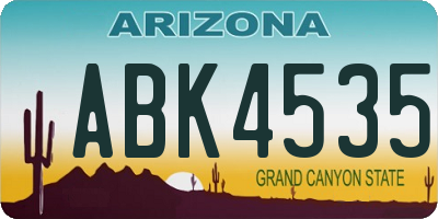 AZ license plate ABK4535