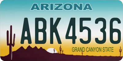 AZ license plate ABK4536