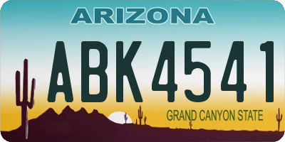 AZ license plate ABK4541