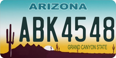 AZ license plate ABK4548