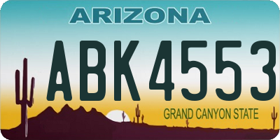 AZ license plate ABK4553