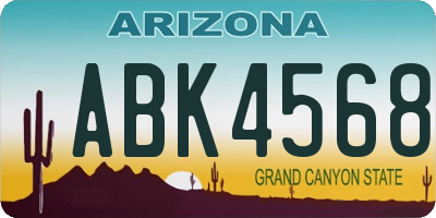 AZ license plate ABK4568