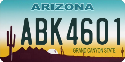 AZ license plate ABK4601