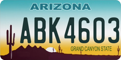 AZ license plate ABK4603