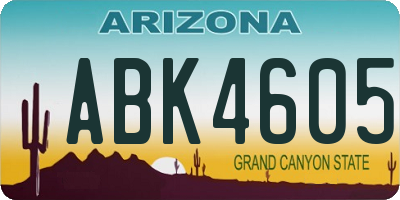AZ license plate ABK4605