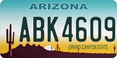 AZ license plate ABK4609