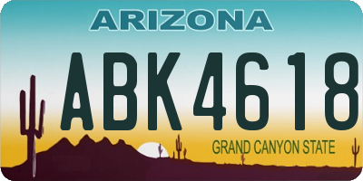 AZ license plate ABK4618