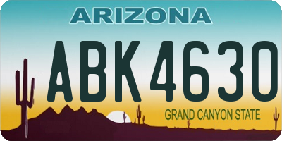 AZ license plate ABK4630