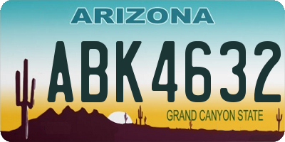 AZ license plate ABK4632