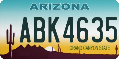 AZ license plate ABK4635