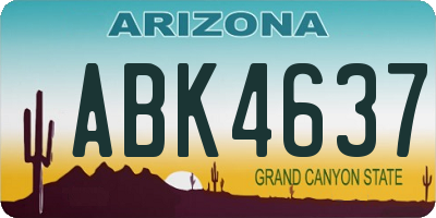 AZ license plate ABK4637