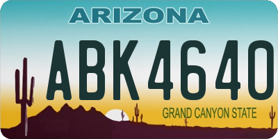 AZ license plate ABK4640