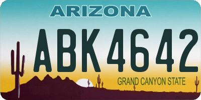 AZ license plate ABK4642