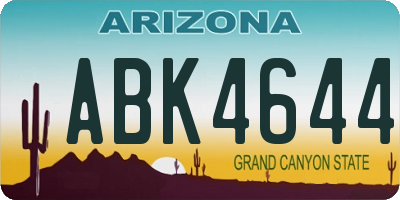 AZ license plate ABK4644
