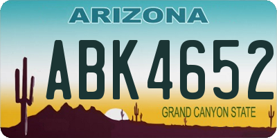 AZ license plate ABK4652