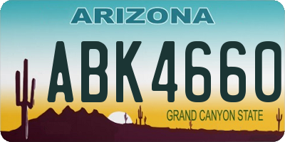 AZ license plate ABK4660
