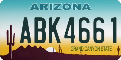 AZ license plate ABK4661
