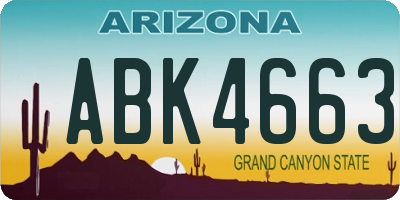 AZ license plate ABK4663