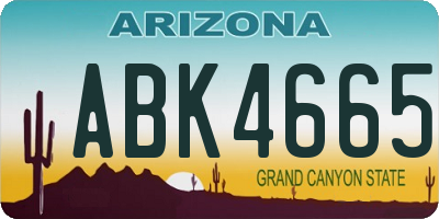 AZ license plate ABK4665