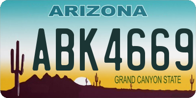 AZ license plate ABK4669