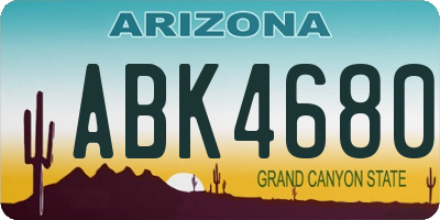 AZ license plate ABK4680