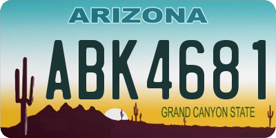 AZ license plate ABK4681