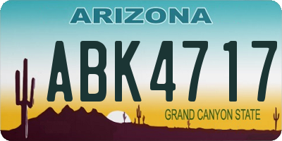 AZ license plate ABK4717