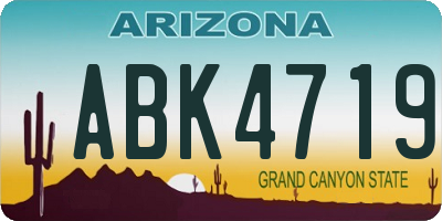 AZ license plate ABK4719