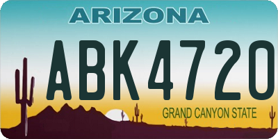 AZ license plate ABK4720