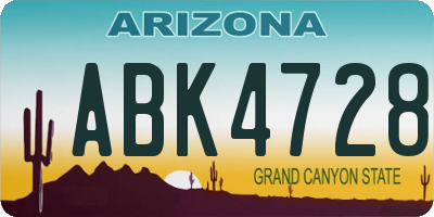 AZ license plate ABK4728