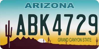 AZ license plate ABK4729