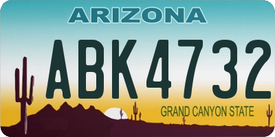 AZ license plate ABK4732