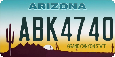 AZ license plate ABK4740