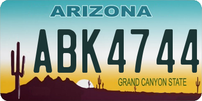 AZ license plate ABK4744