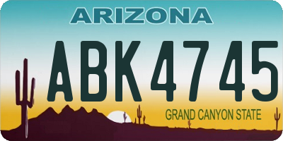 AZ license plate ABK4745