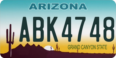 AZ license plate ABK4748