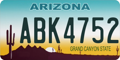 AZ license plate ABK4752
