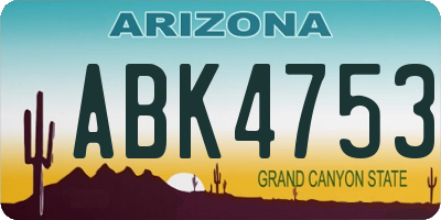 AZ license plate ABK4753