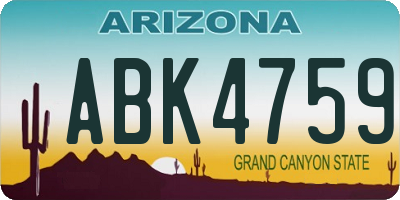 AZ license plate ABK4759