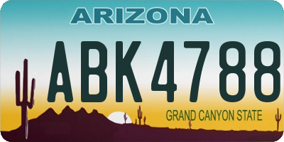 AZ license plate ABK4788