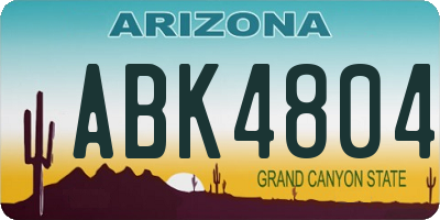 AZ license plate ABK4804