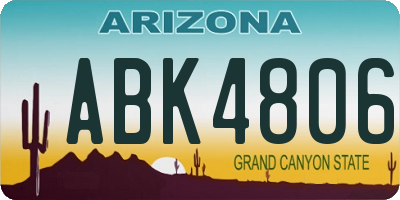 AZ license plate ABK4806