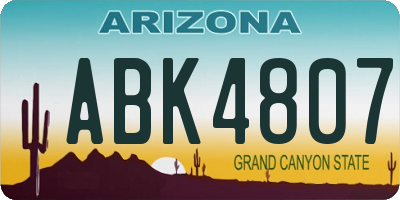 AZ license plate ABK4807