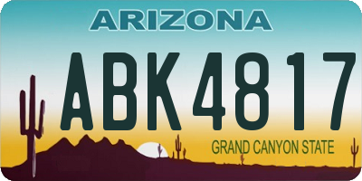AZ license plate ABK4817